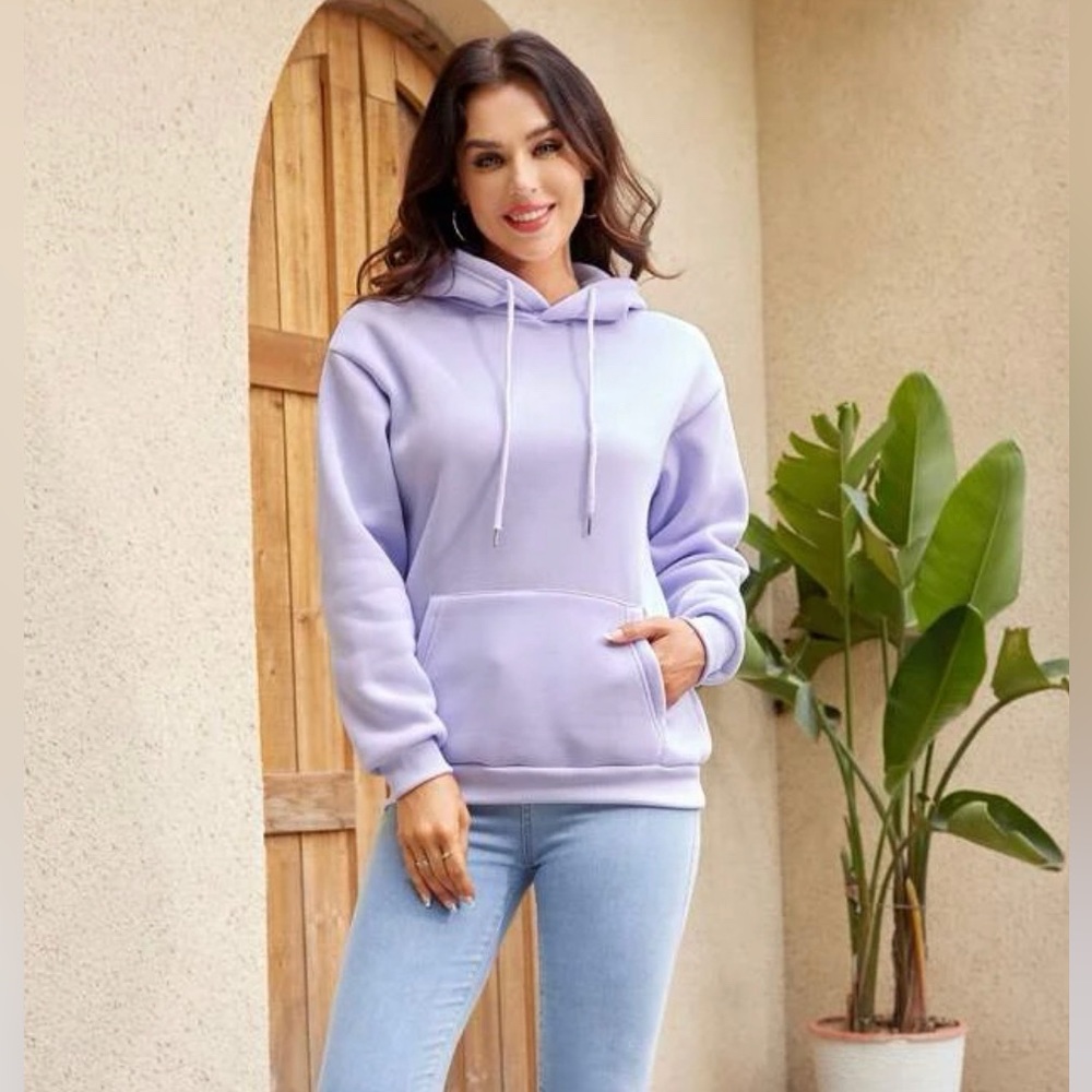 Lavender Hoodie (Plain Pocket Thermal)